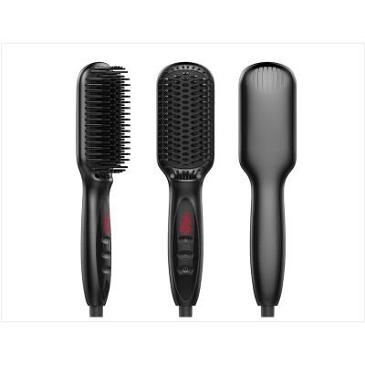 LCD Digital Hair Styler Combs Electric Ceramic Heat Ionic Hair Straightening Brush