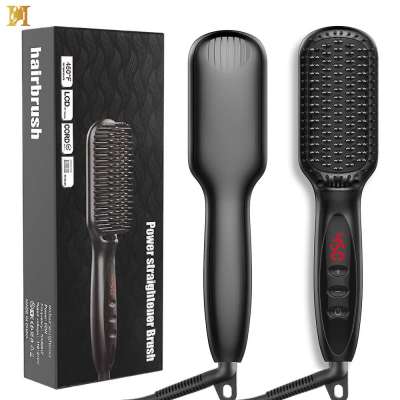 Amazon Hot Hair Straightener Brush and Straight Beard